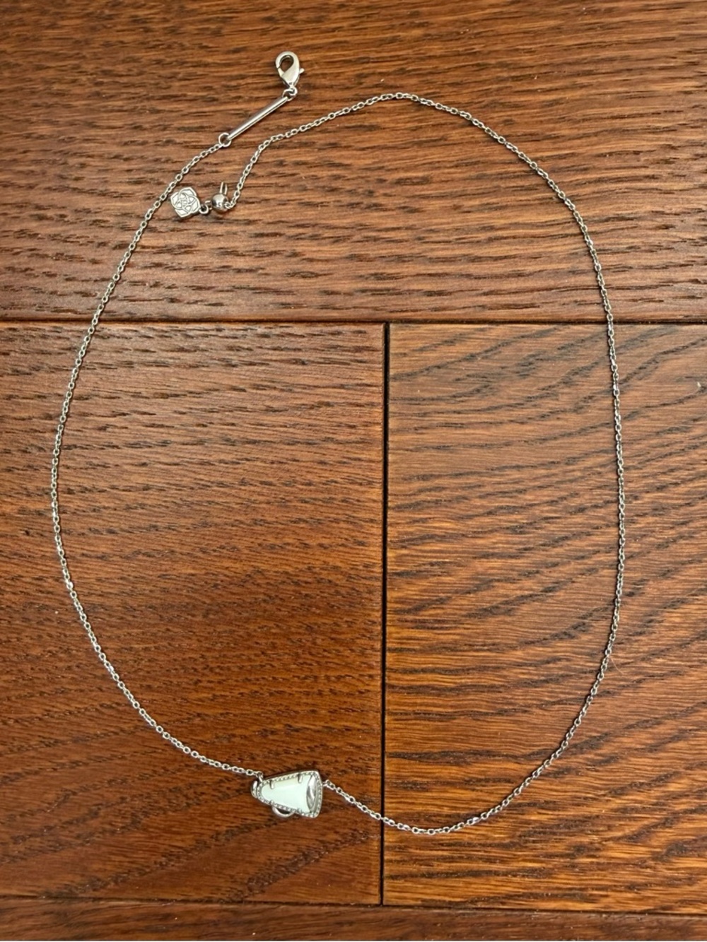 Kendra Scott Sterling Silver White Megaphone Pendant Necklace